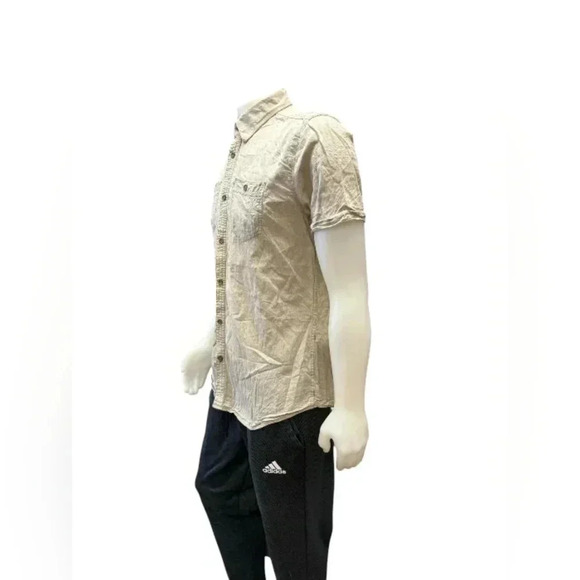 Point Zero Button Down Grey Short Sleeve Size Large - Picture 2 of 8